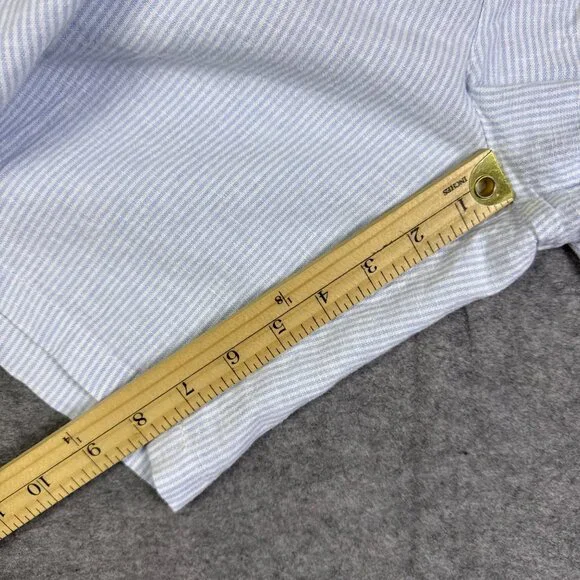 Saks Fifth Avenue Shorts Mens 40 Blue Linen Sky Resort Dressy Beach Lightweight - Picture 7 of 10